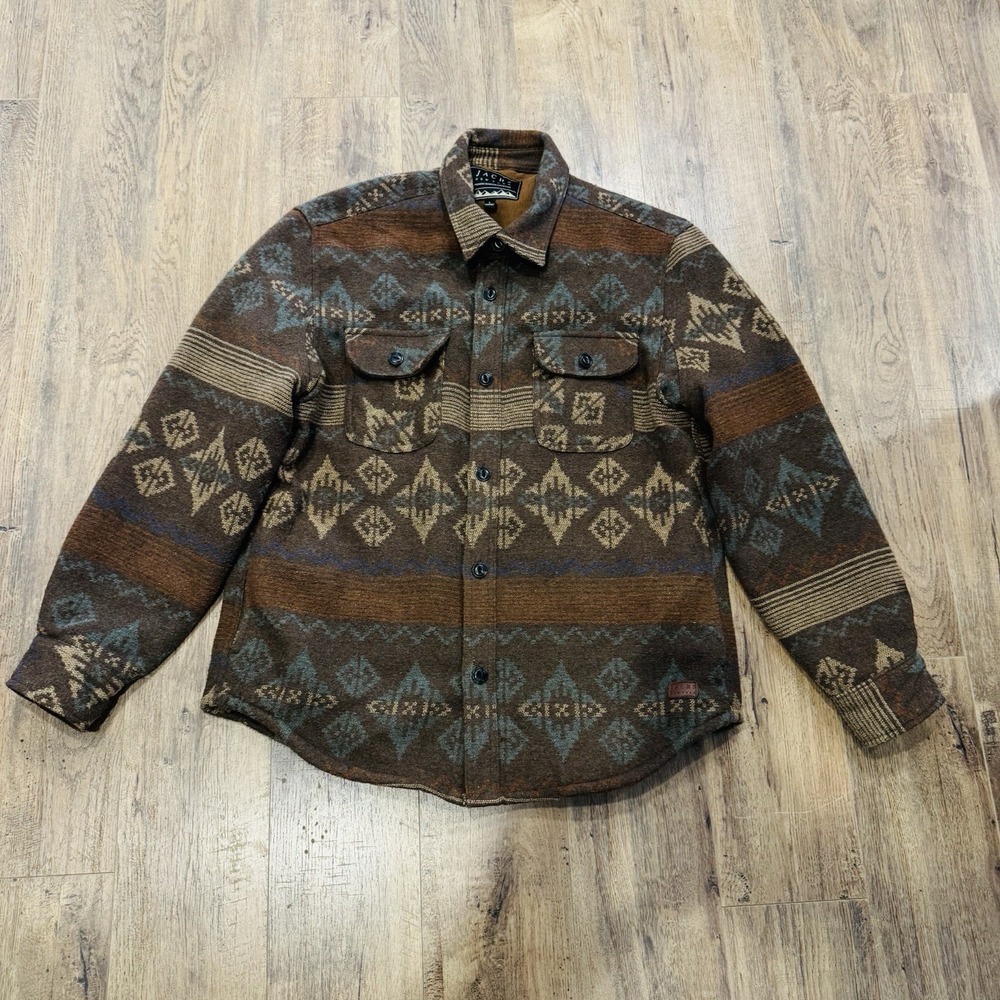 Jachs New York Large Wool Blend Southwestern Aztec Shirt Jacket Shacket Lined